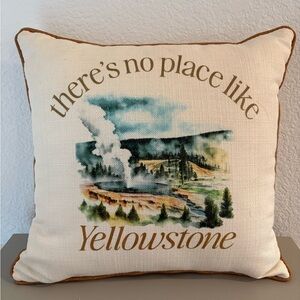 There’s No Place Like Yellowstone Throw Pillow National Park Series Hikers 16x16
